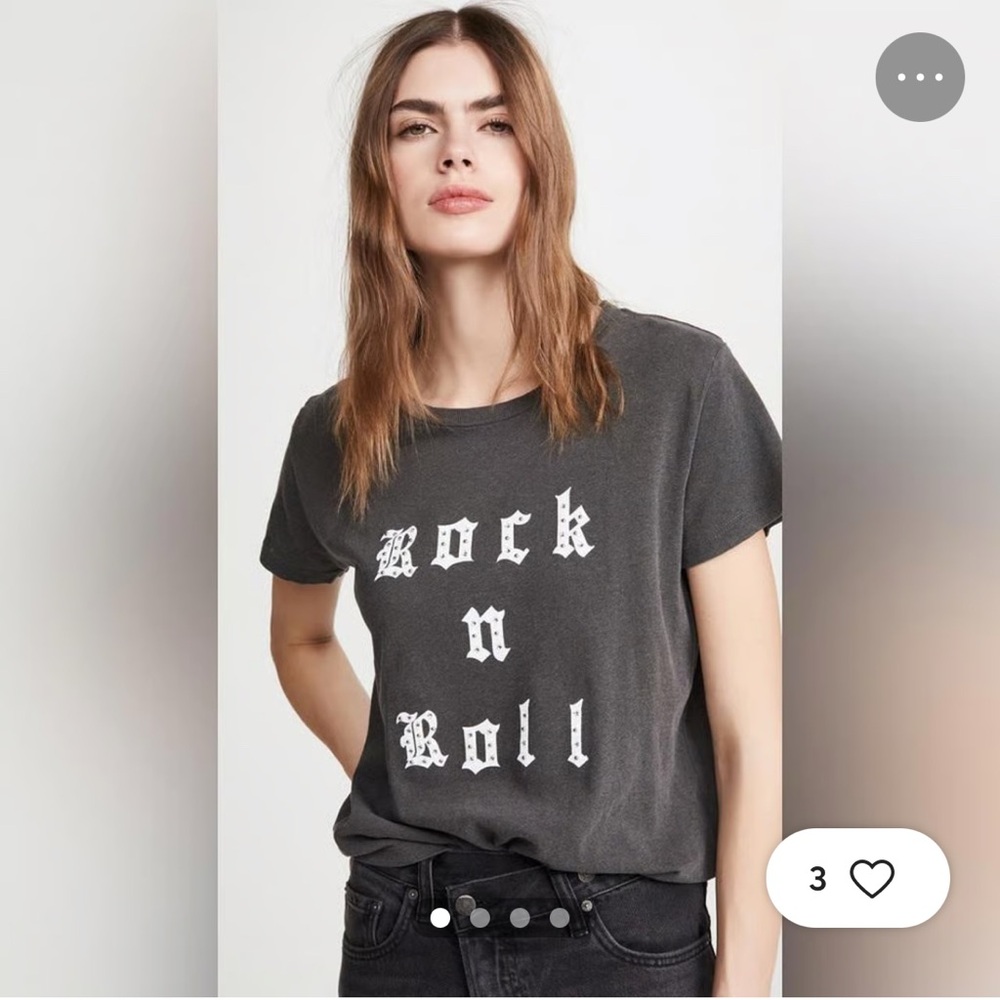 Zadig & Voltaire Aly Studded Rock n Roll Strass Black Top Tshirt Size L